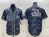 Men's Tennessee Titans Gray Camo Team Big Logo With Patch Cool Base Stitched Baseball Jersey,baseball caps,new era cap wholesale,wholesale hats